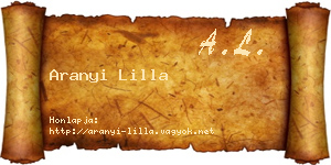 Aranyi Lilla névjegykártya