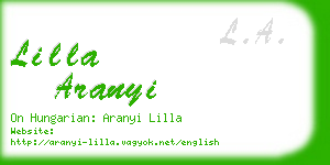 lilla aranyi business card